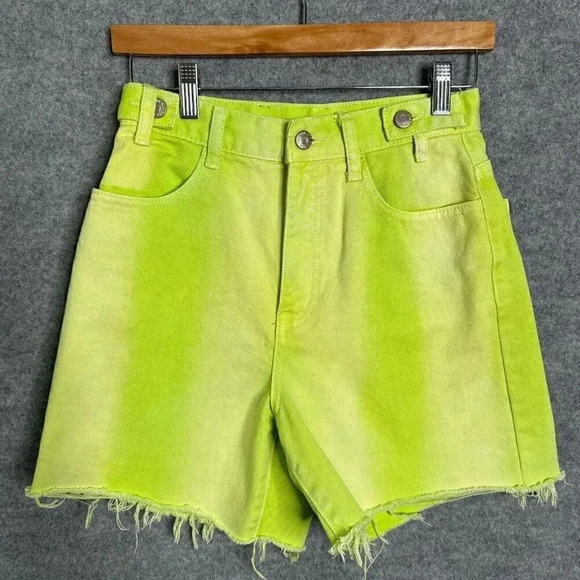 BDG Pants - BDG Jean Shorts Womens 25 Carpenter High Rise Frayed Colorful Summer Festival
